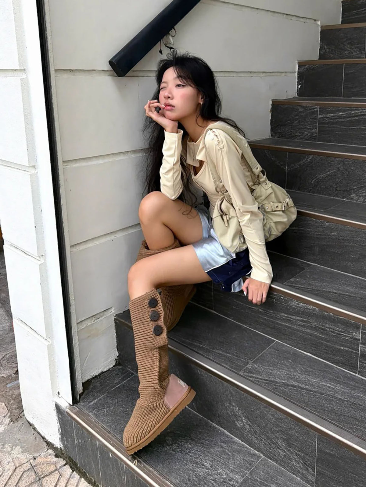 Knit Slouch Mid-Calf Boots - view 9