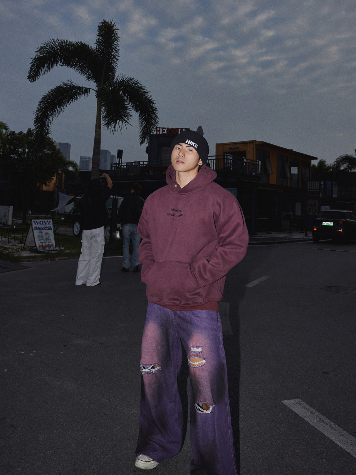 Printed Fleece Hooded Sweatshirt