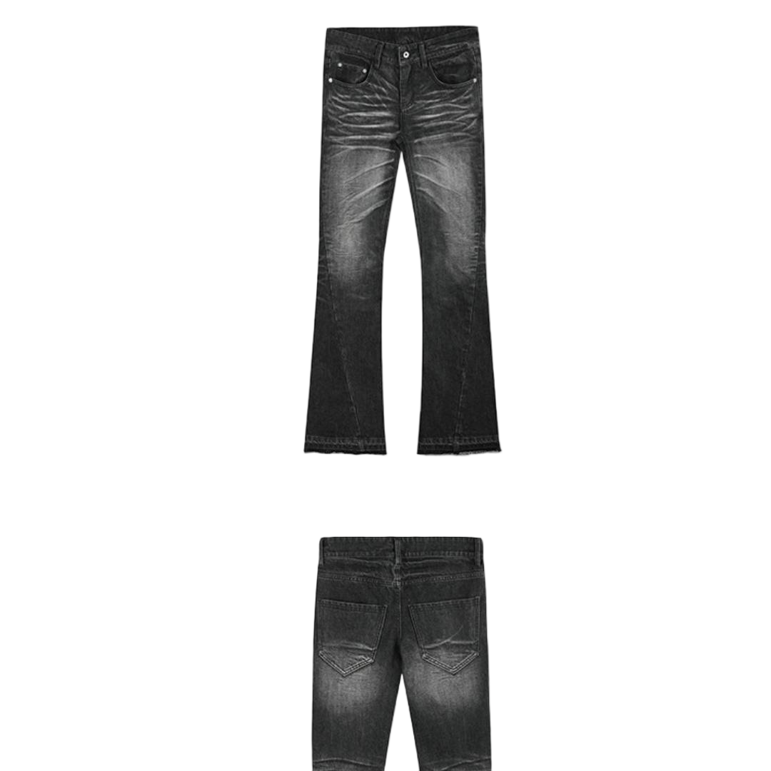 Deconstructed Ripped Tapered Jeans - view 4