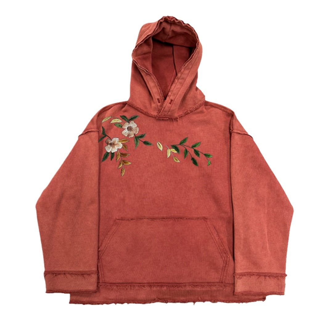 Distressed Vintage Floral Branch Hoodie
