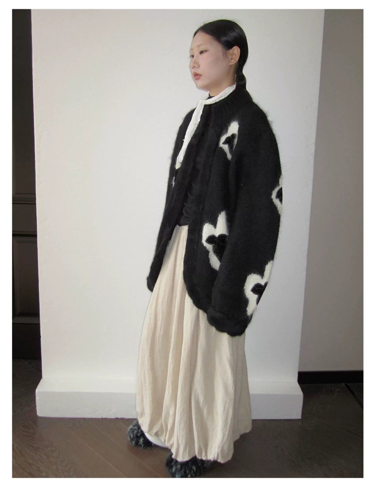 Floral Jacquard Knit Cardigan