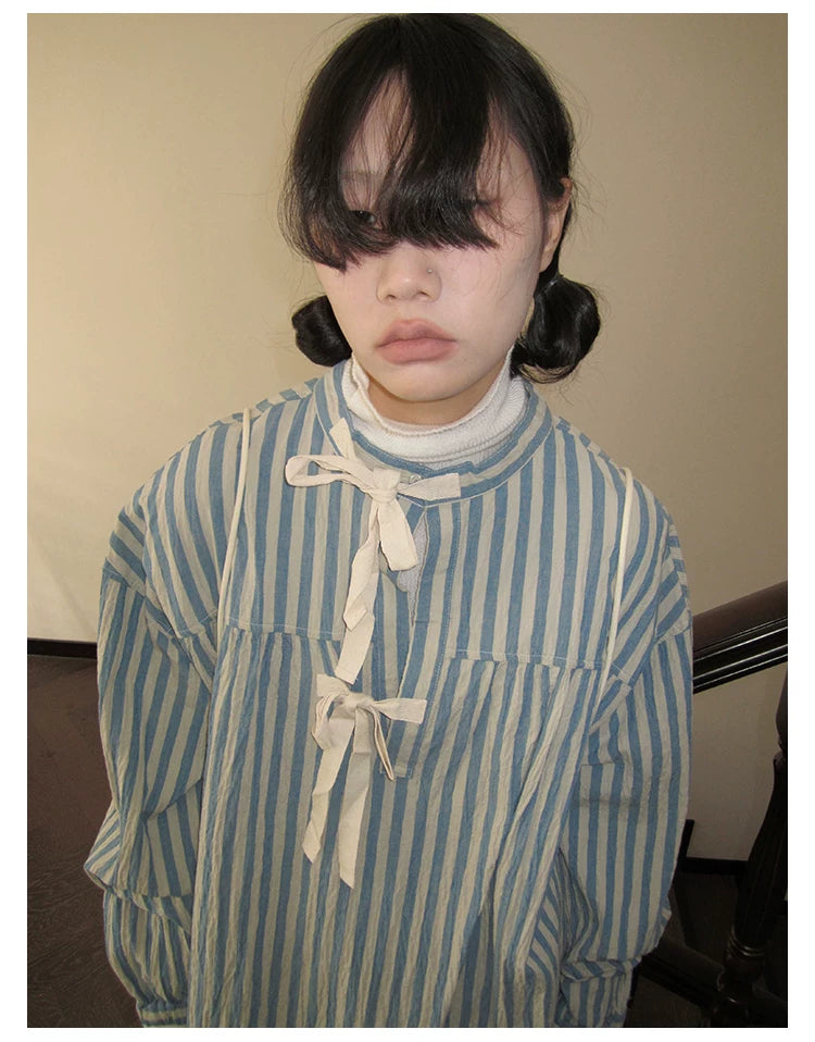 Lockeres Streifen-Hemdkleid