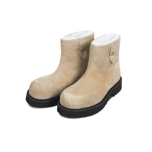 Fleece-Lined Suede Mid-Calf Winter Boots