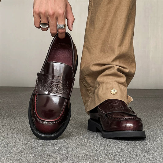 Men's Vintage Leather Elevator Loafers