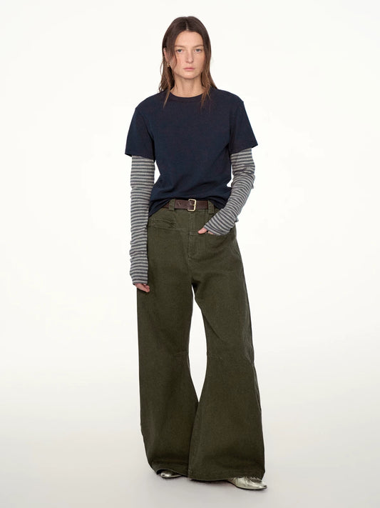 Layered Contrast Stripe Top