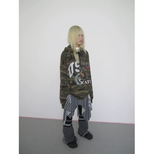 Dachshund Camo Print Hooded Sweatshirt