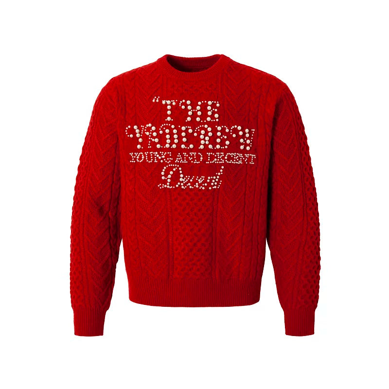 Pearl Letter Knit Sweater