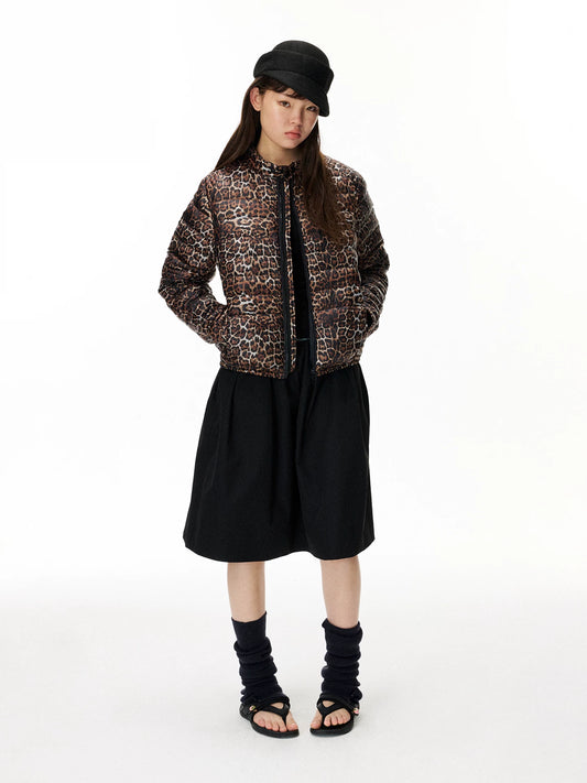 Chaqueta acolchada estampado leopardo