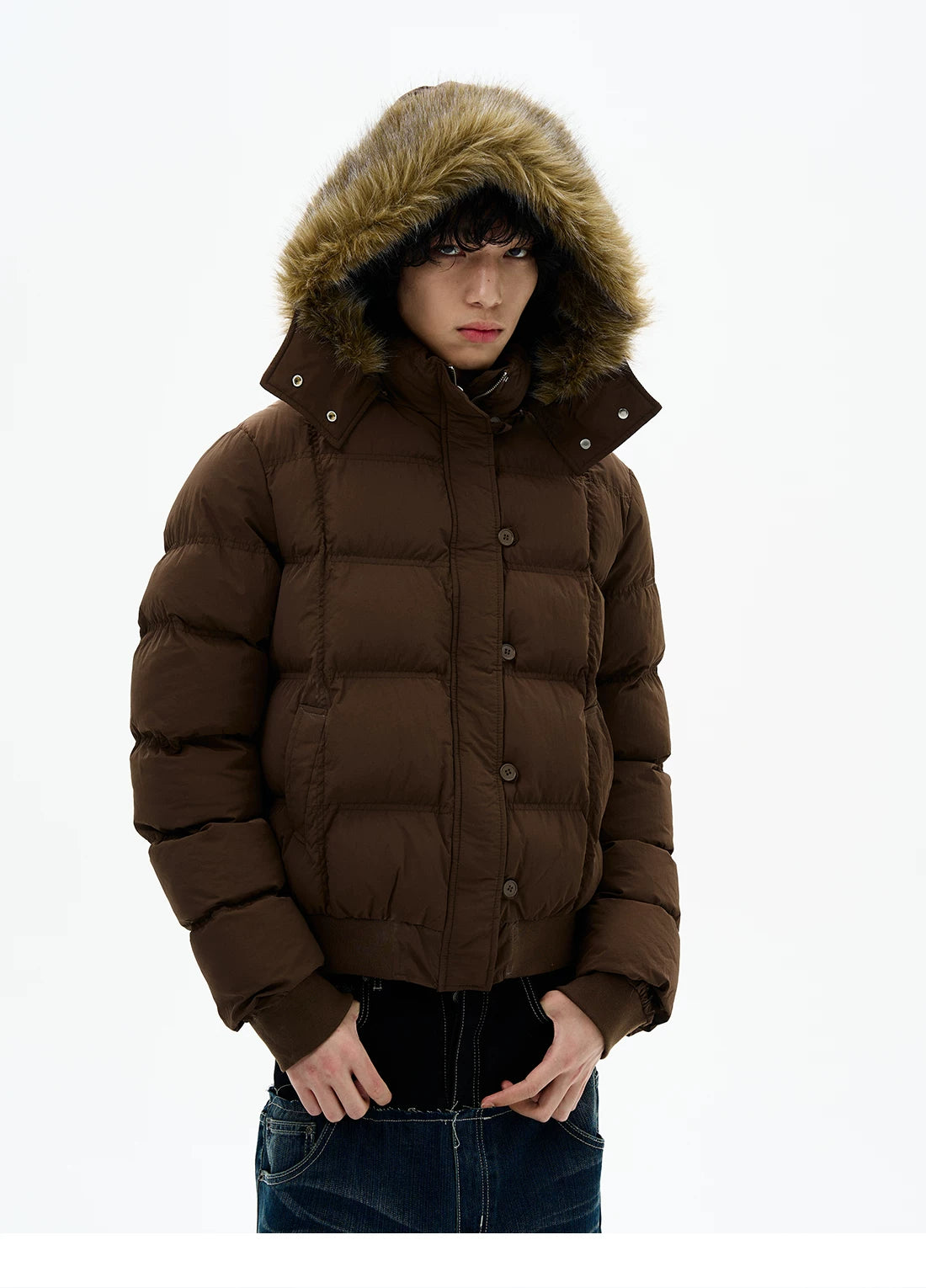 Faux Fur Hood Puffer Jacket product photo
