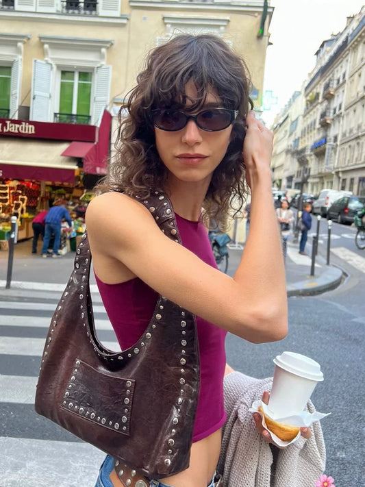 Studded Top Handle Shoulder Bag product photo