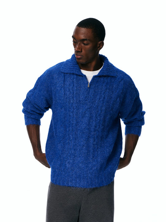 Men's Cable-Knit Half-Zip Sweater product photo