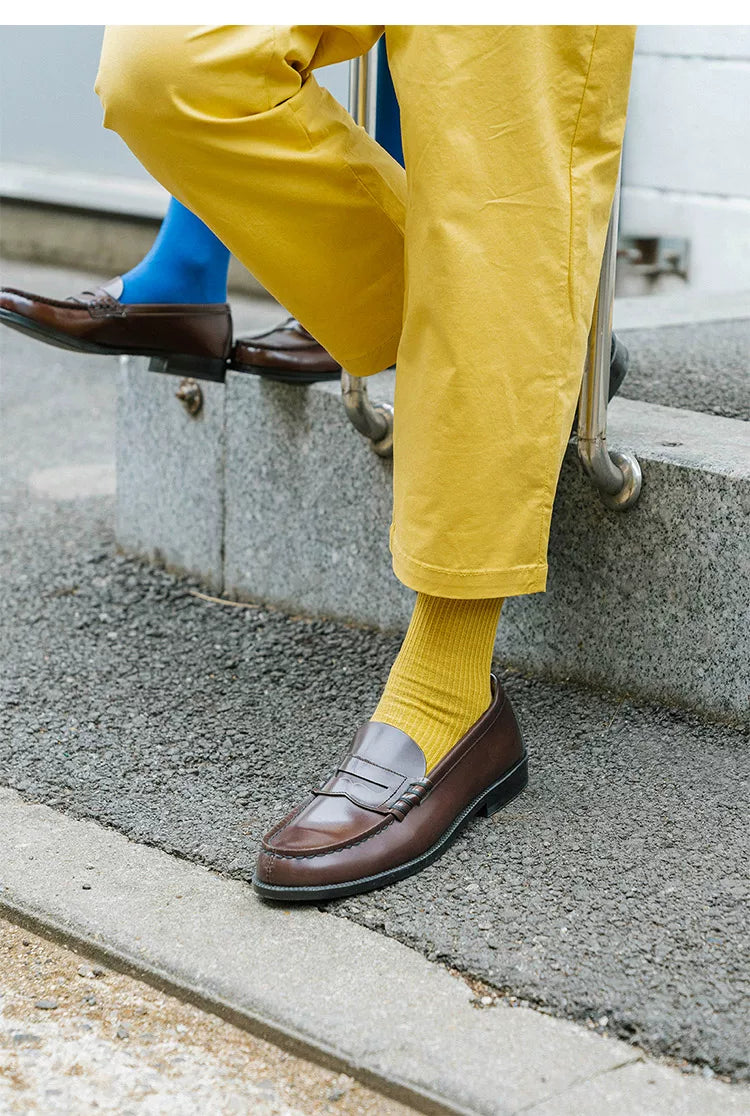 Men's British Style Leather Loafers – Business Dress Shoes