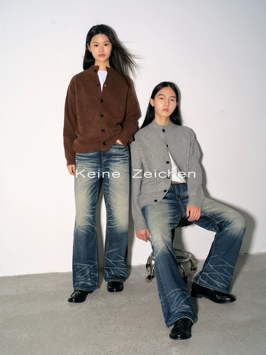 Relaxed Straight-Leg Gradient Blue Vintage Washed Jeans