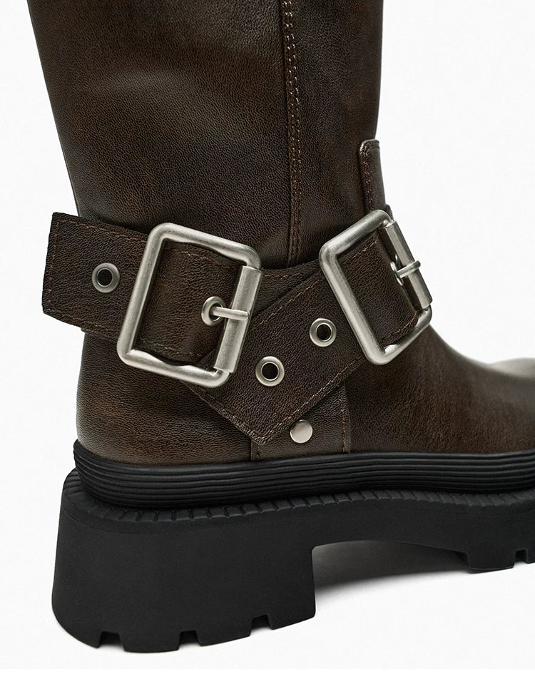 Women's Platform Block Heel Knee-High Boots