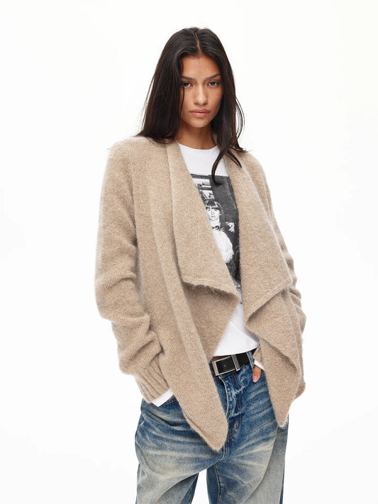 Alpaca-Blend Shawl Cardigan