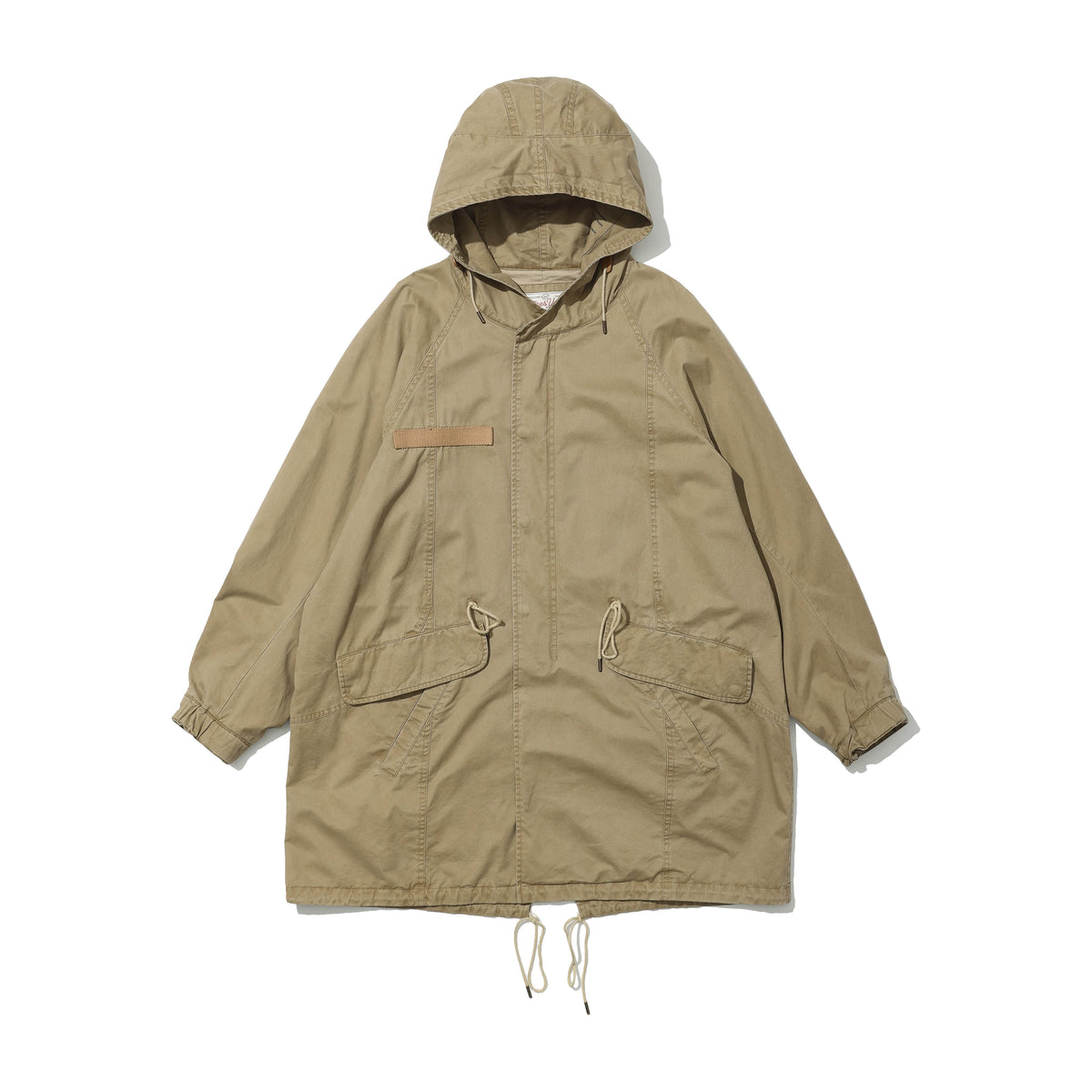 Hooded Fishtail Military Parka in khaki product photo