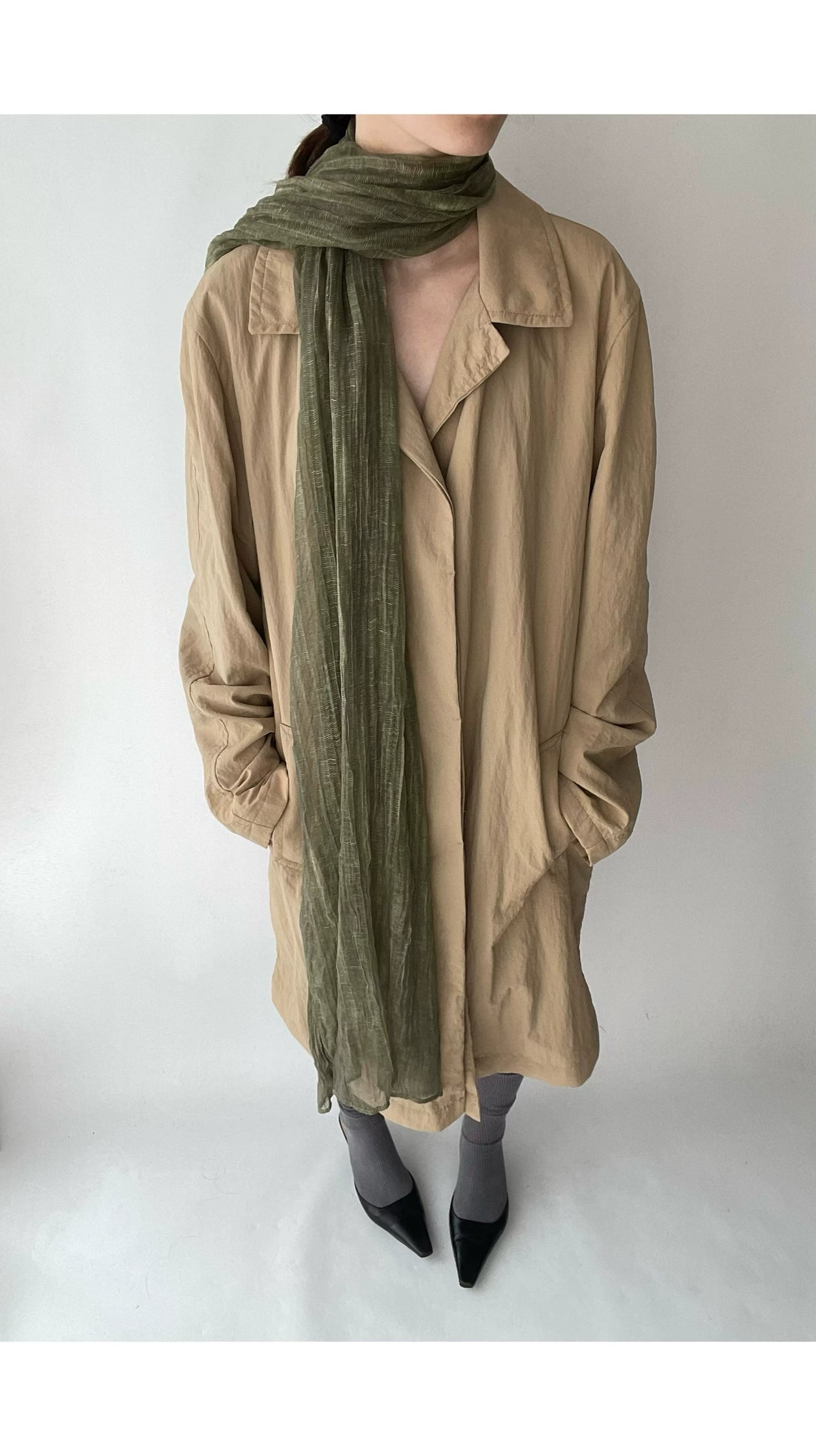 Olive Green Textured Scarf product photo