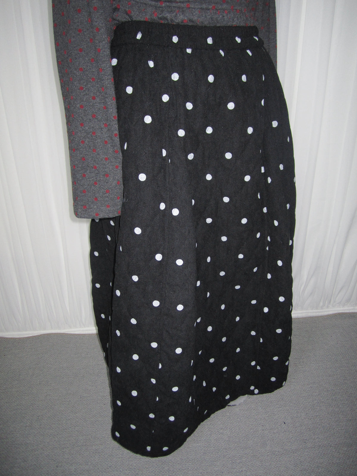 Polka-Dot High-Waist Midi Skirt