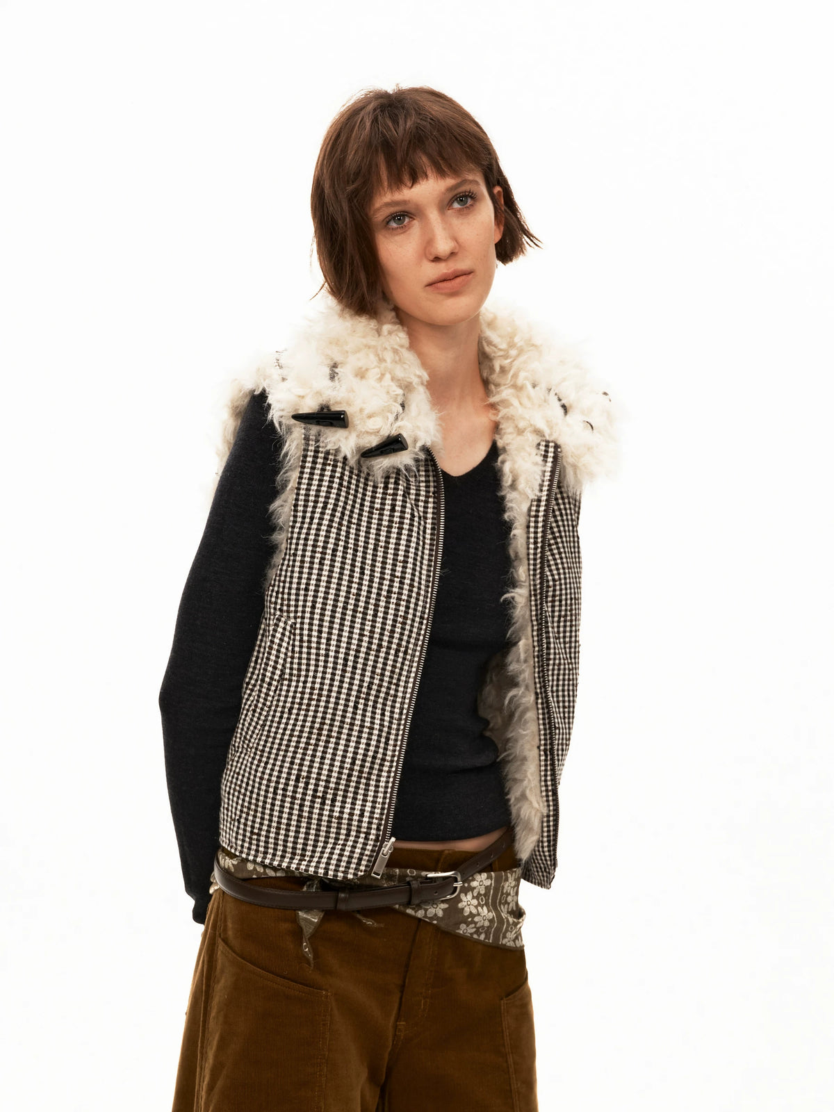 Reversible Check Fleece Vest
