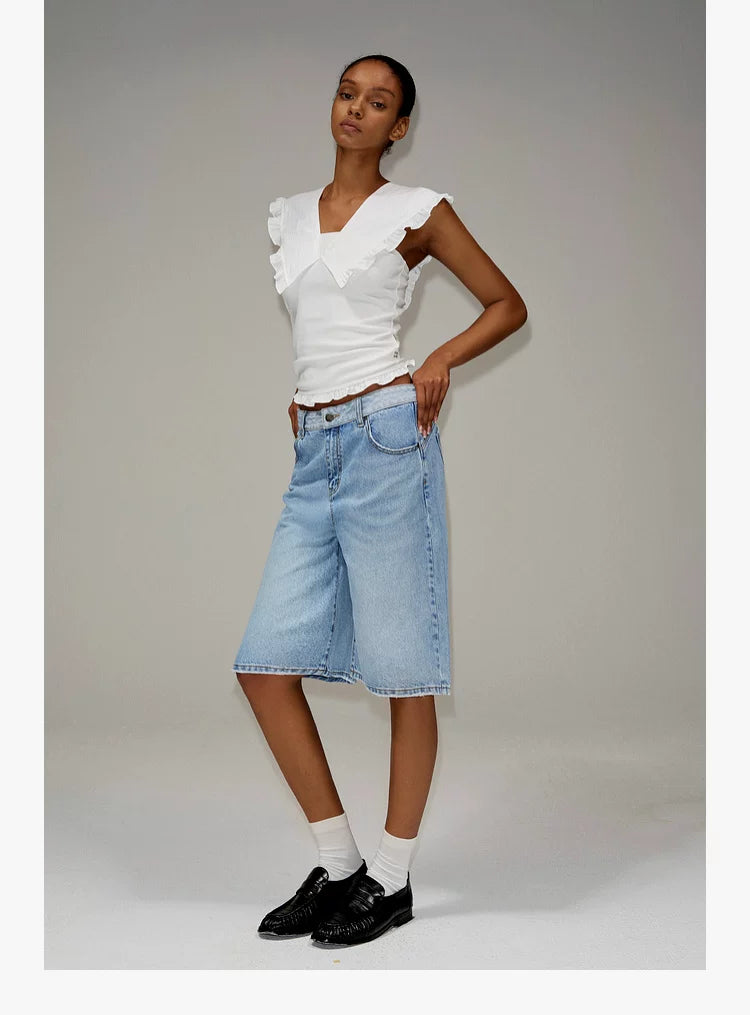 Layered Ruffle V-Neck Top