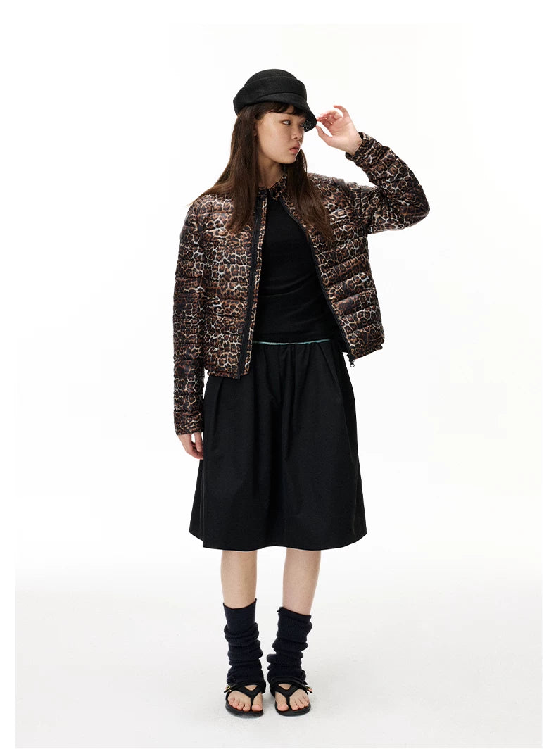 Leopard Print Puffer Jacket