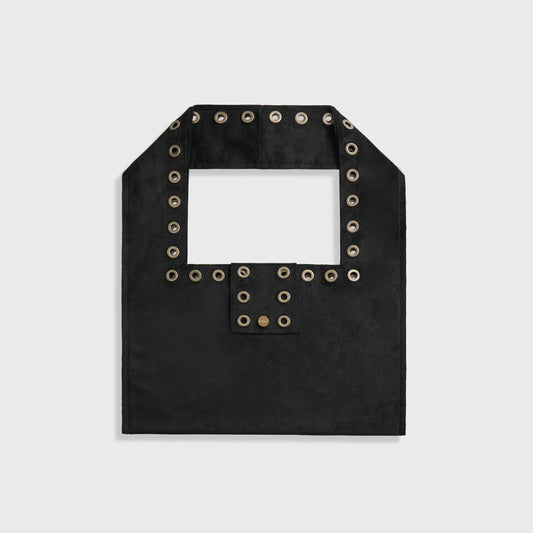 Grommet Suede-Look Shoulder Tote Bag product photo