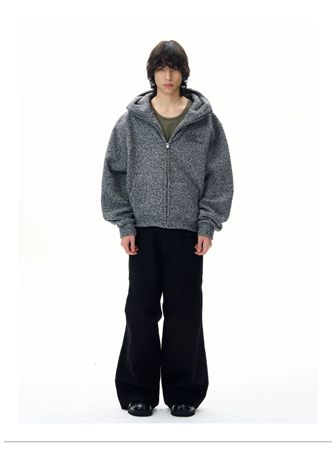 Chaqueta con cremallera de forro polar Sherpa para hombre