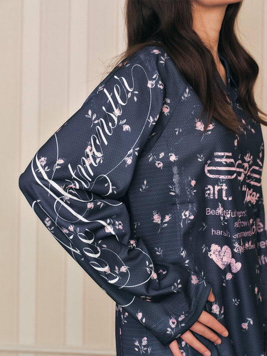 Camiseta de manga larga raglán estampada