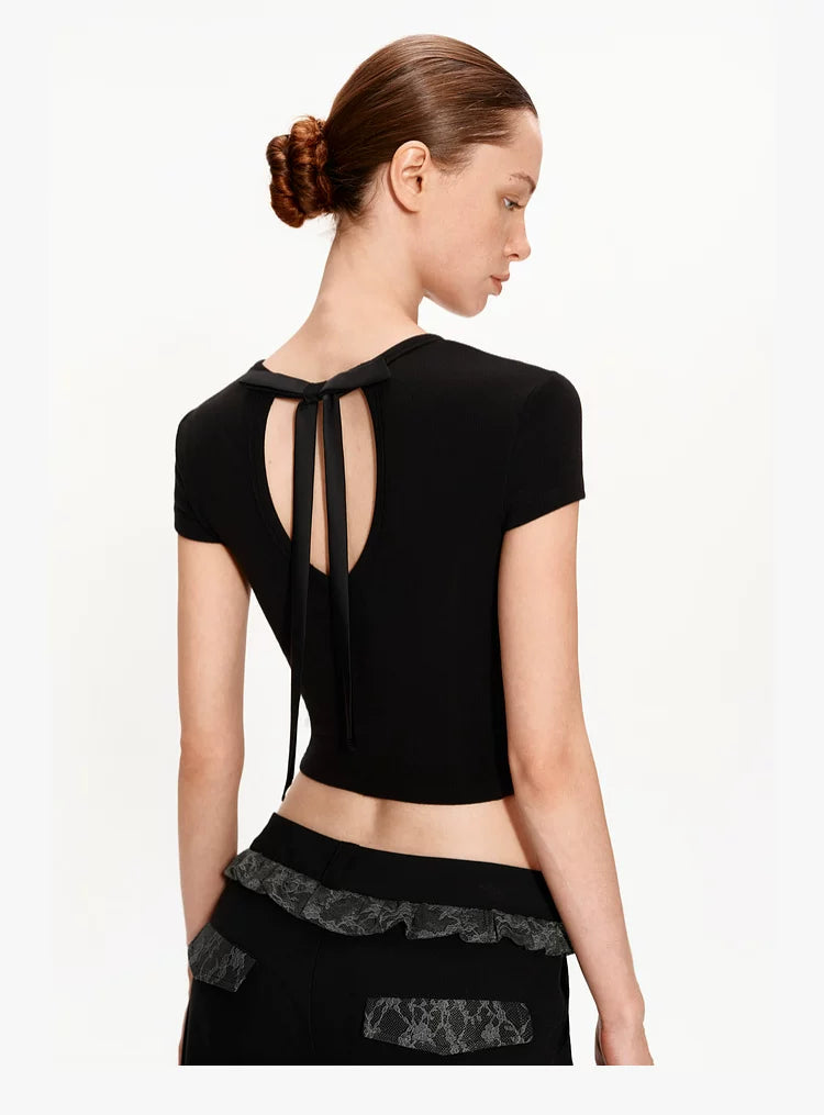 Backless Bow Knot Crop Top