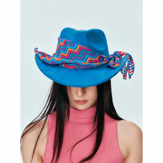 Blue Embroidered Western Hat product view