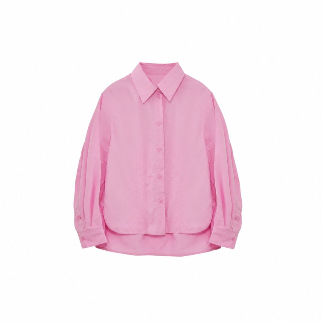 Button-Front Cotton Shirt Cardigan