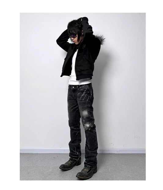 Plush High-Collar Hoodie — worn by a model