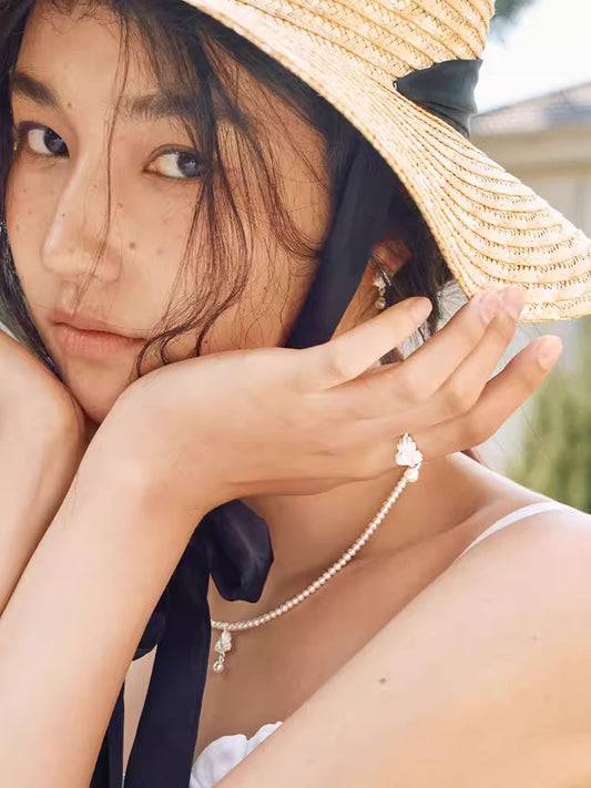 Cream Icing Retro Ring — worn by a model