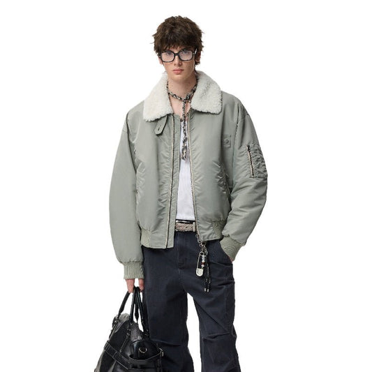 Shearling-Collar Bomber Jacket - view 2