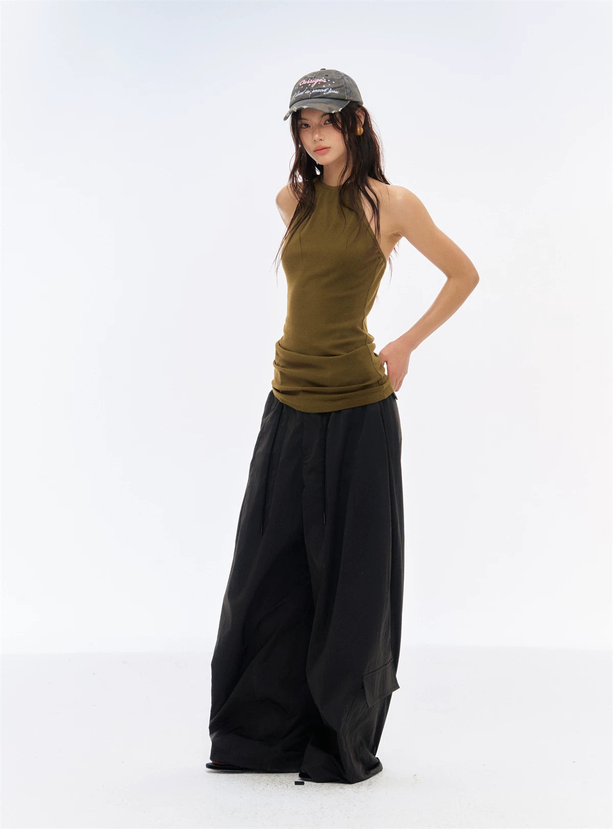 Neck sling vest sports top