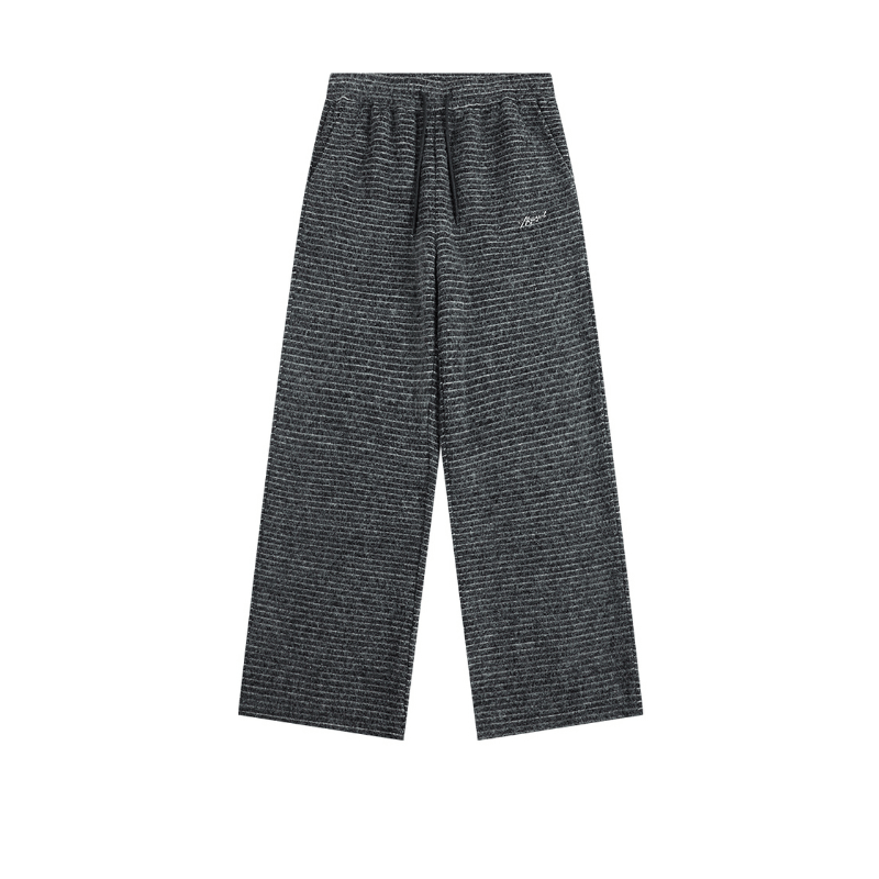 Men's women's gray sweatpants - retro wide leg high waist athletic joggers casual