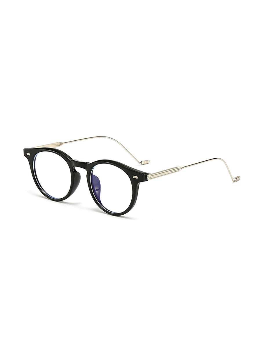 Runde Vintage-Brille mit klaren Gläsern — Farben: schwarz