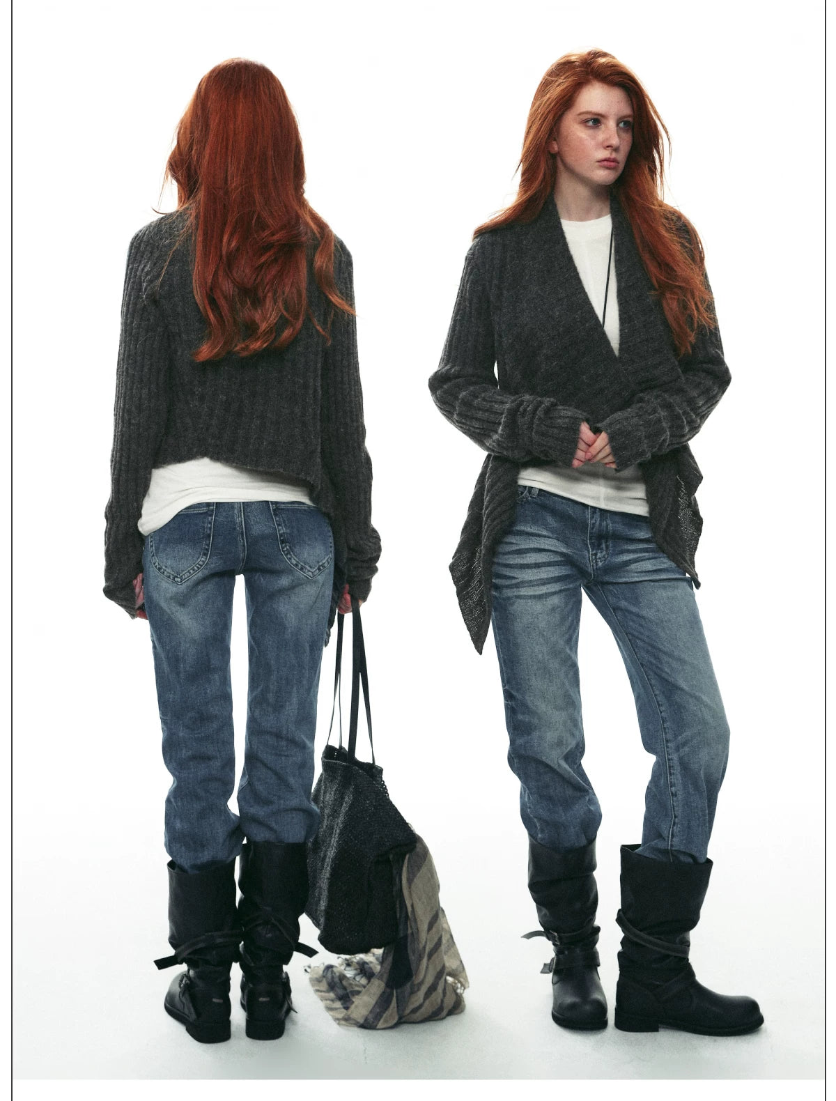 Wool-Alpaca Cable-Knit Cardigan