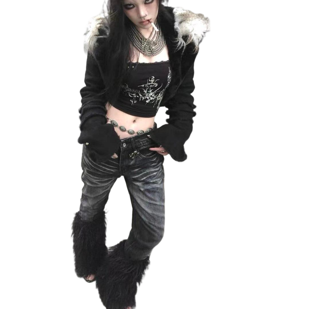 Deconstructed Ripped Tapered Jeans - view 1