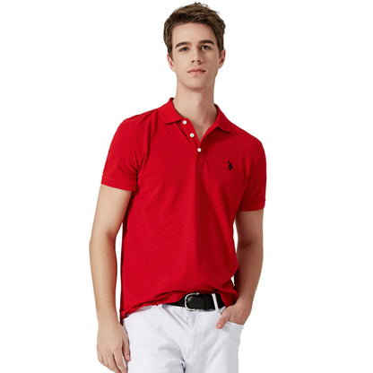 Embroidered Chest Logo Cotton Pique Polo Shirt