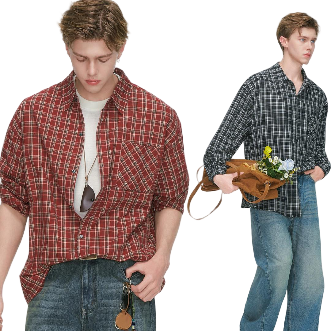 Red Flannel Long Sleeve Button Down Shirt - view 1