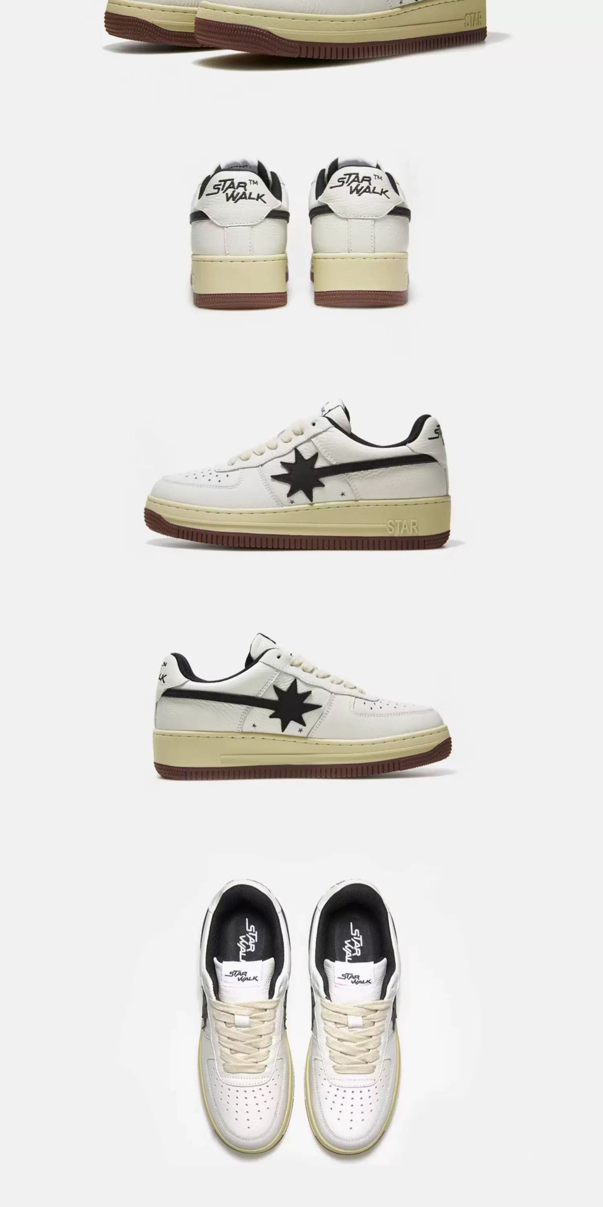 White Black Brown Meteor Color-Block Sneakers - view 4