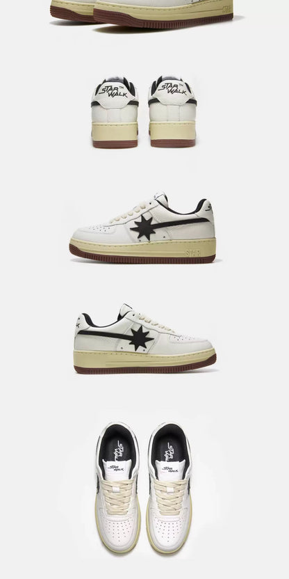 Weiß-Schwarz-Braun Meteor Color-Block-Sneaker