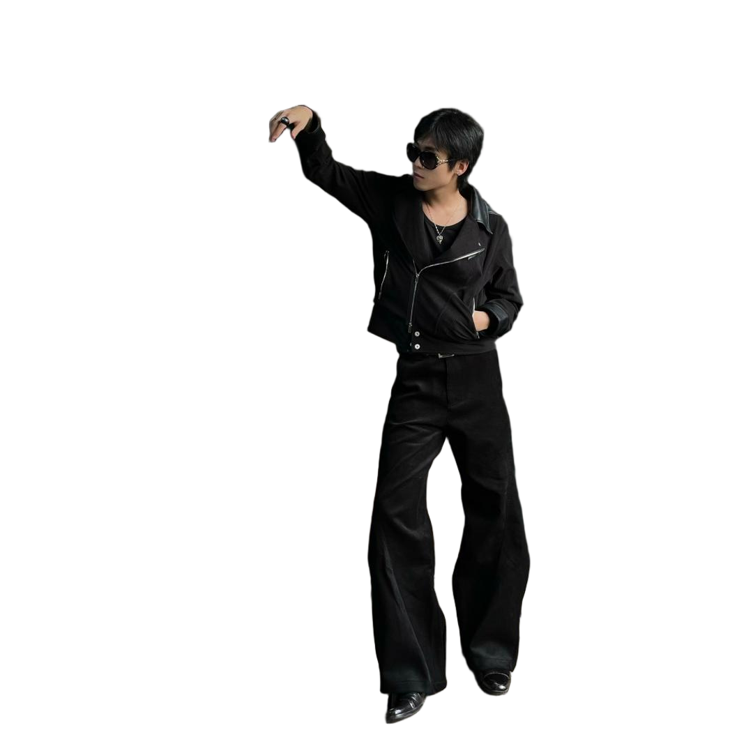 Reverse Pleat Cord Wide-Leg Trousers - view 1