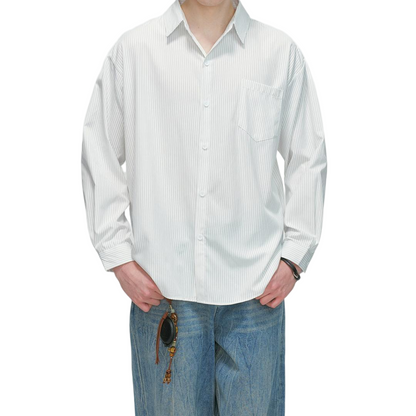 Striped Long Sleeve Button Down Shirt - view 2