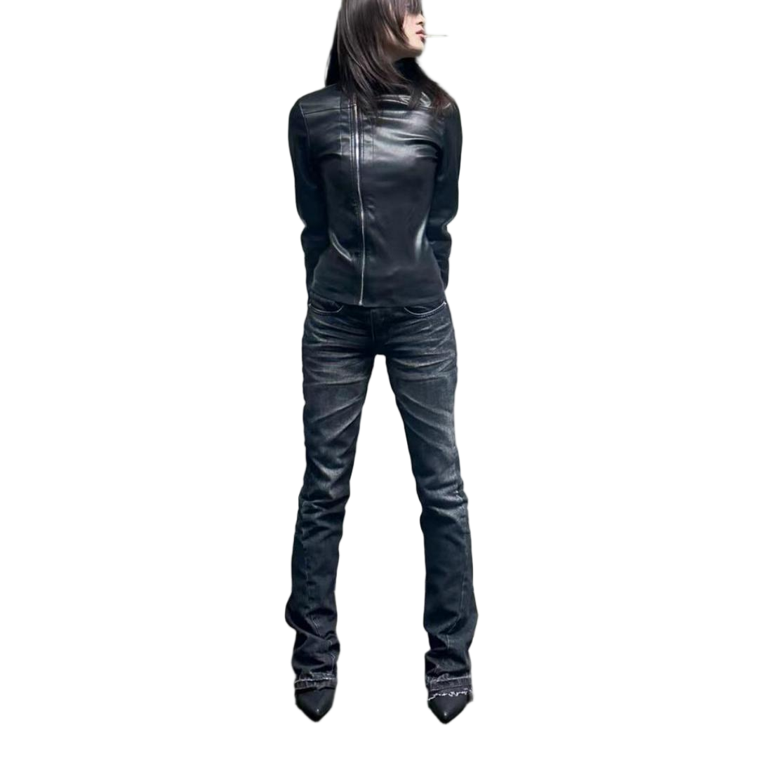 Deconstructed Ripped Tapered Jeans - view 2