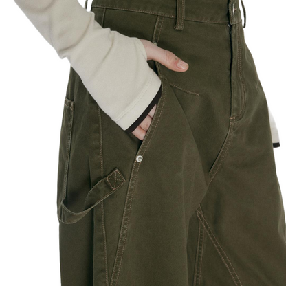 Asymmetrical Pocket Tapered Cargo Pants - view 1