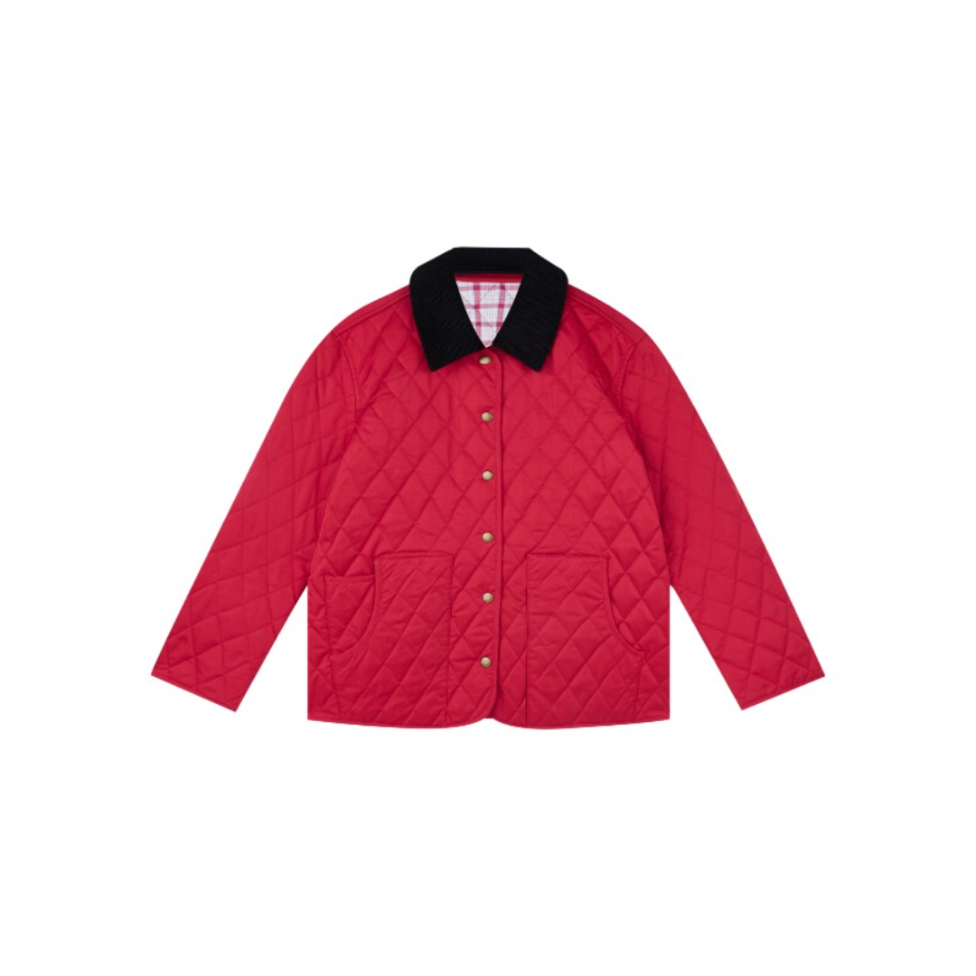 Reversible Diamond Plaid Cotton Coat