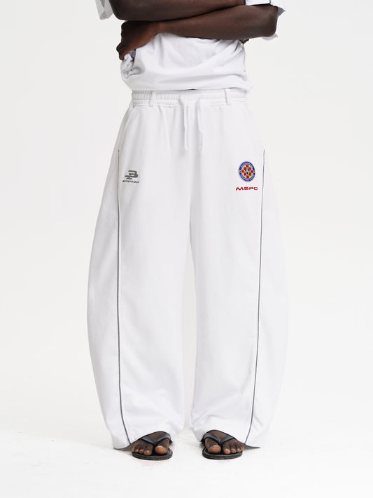MASONPRINCE Embroidered Curved-Leg Sweatpants