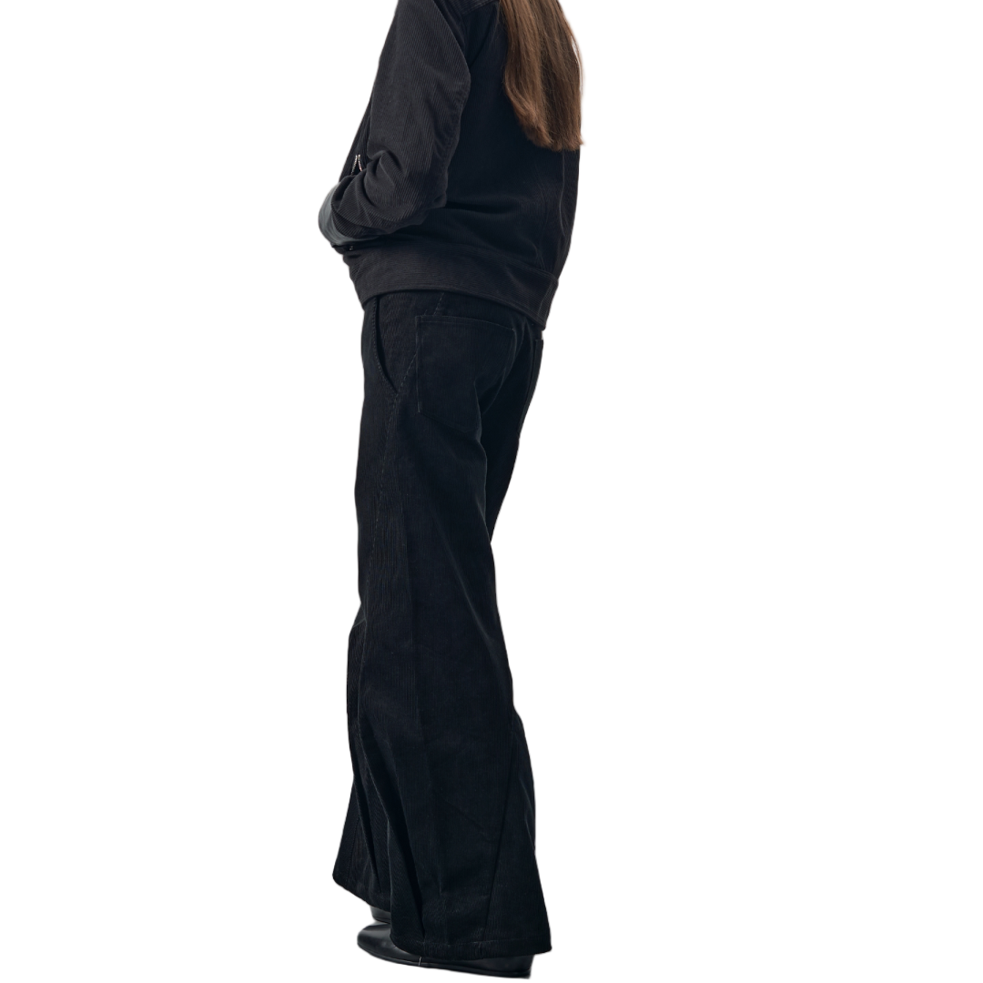 Reverse Pleat Cord Wide-Leg Trousers - view 4
